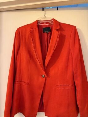 Banana Republic Women's Vibrant Orange / Red Single-Button Blazer